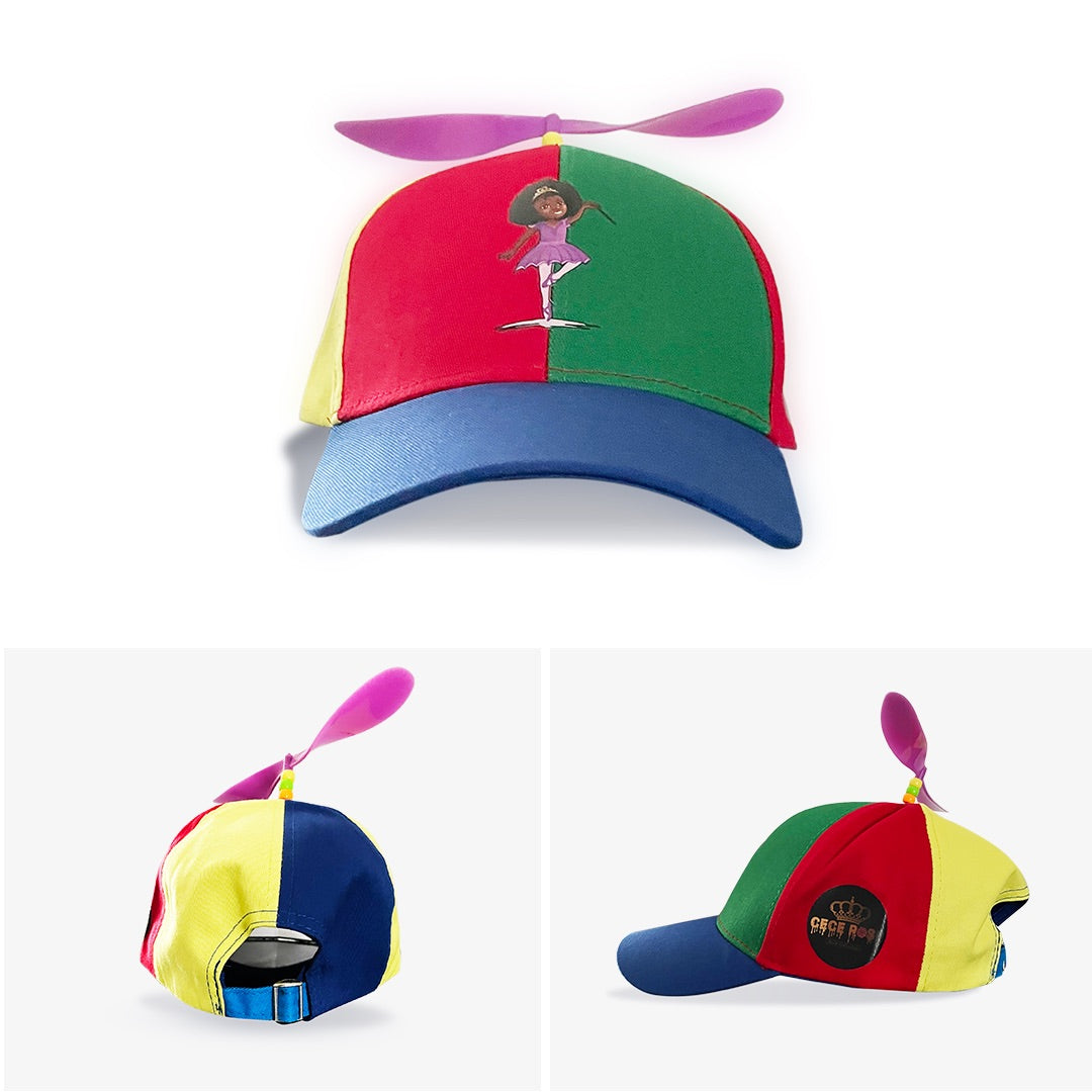 Colorful cap with propeller on a white background