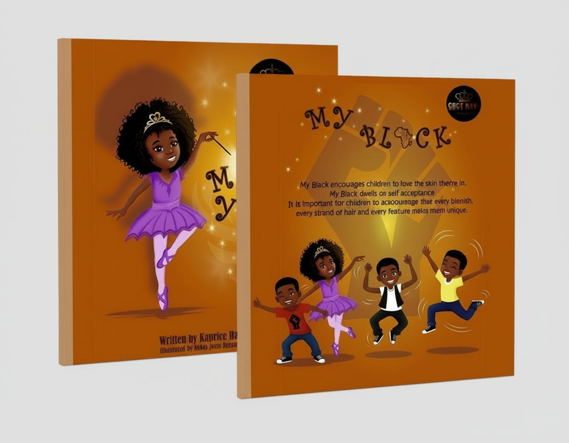 My Black empowers our youth to embrace self-love and confidence. Centered on self-acceptance, it encourages children to celebrate their melanin and express their authentic selves with pride. It reminds them to honor their uniqueness and appreciate their beautiful features, regardless of others’ opinions. Your Black is beautiful—always.